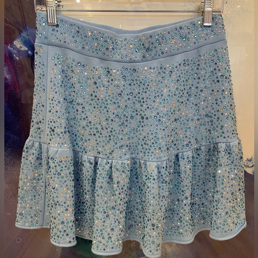 Queen of Sparkles Powder Blue Rhinestone Skirt